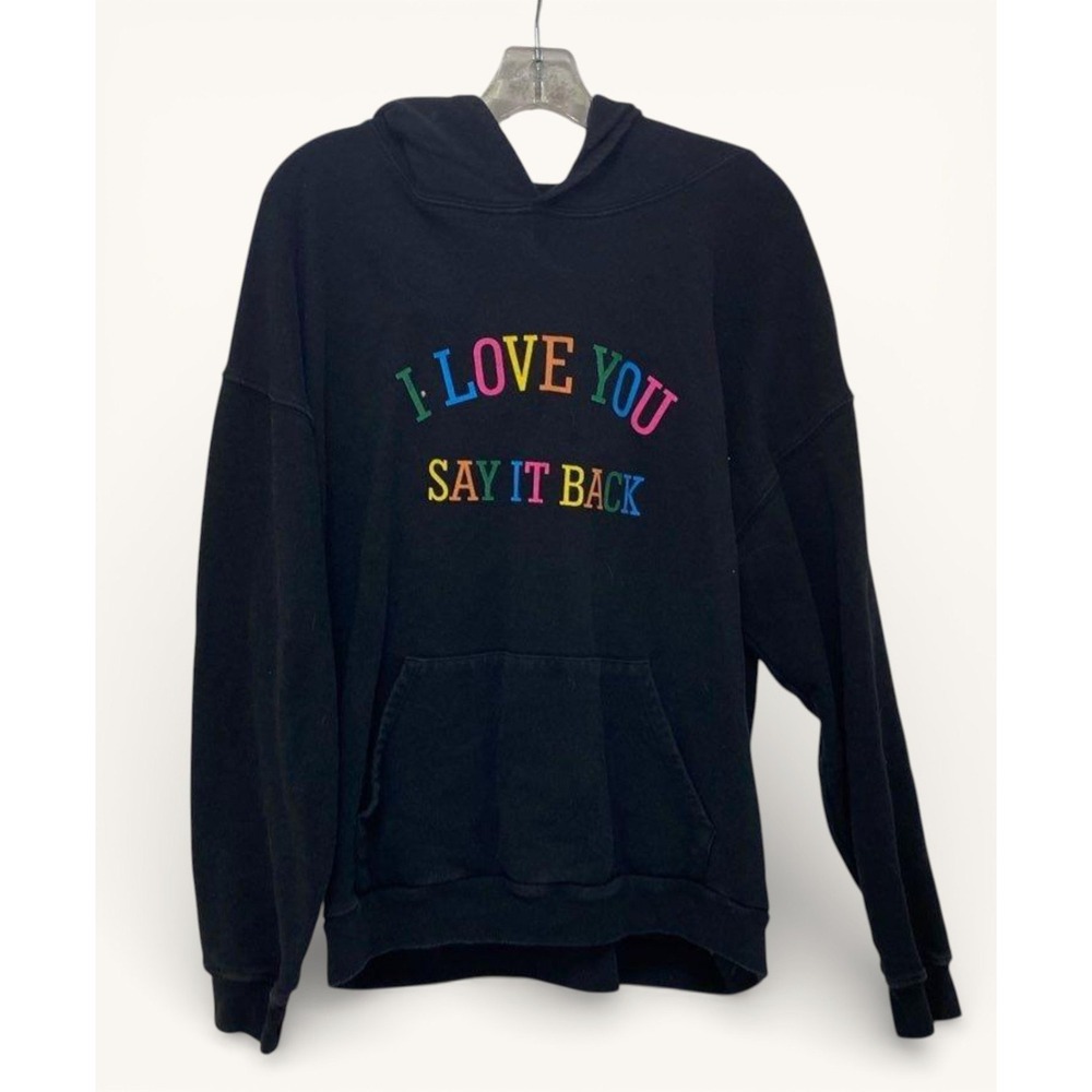 Lonely‎ Ghost I Love You Say It Back Hoodie XL Black Rainbow Oversized